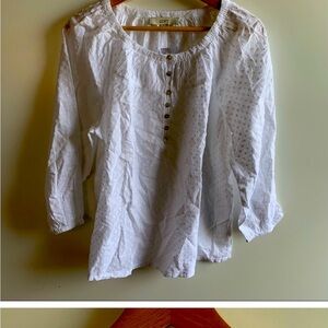 ZARA poplin white dress button down ruffles low neck Size Medium